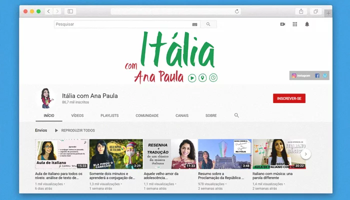 dicas para aprender italiano Ana Paula
