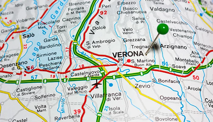 como é viver em Verona mapa