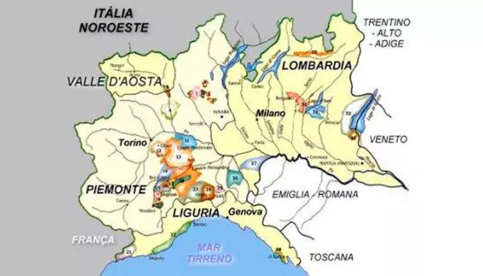 comunes italianos mapa noroeste